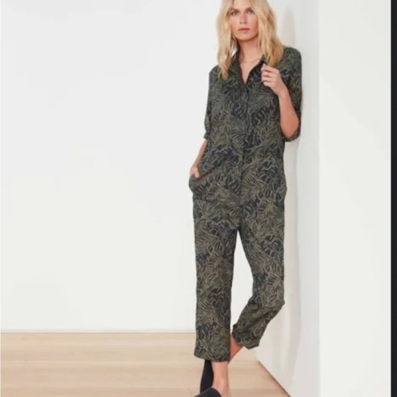 [JAMES PERSE] Leaf printed Cotton Jumpsuit